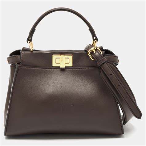 fendi peekaboo mini二手|fendi peekaboo leather bag.